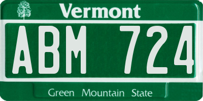 VT license plate ABM724