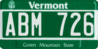 VT license plate ABM726