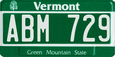 VT license plate ABM729