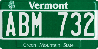 VT license plate ABM732