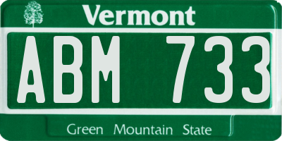 VT license plate ABM733