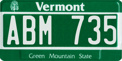 VT license plate ABM735