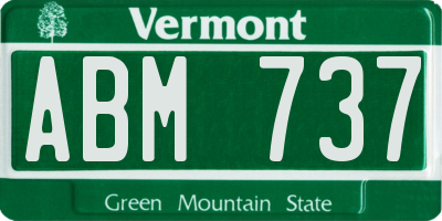 VT license plate ABM737