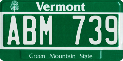 VT license plate ABM739