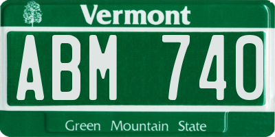 VT license plate ABM740