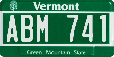 VT license plate ABM741