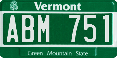 VT license plate ABM751