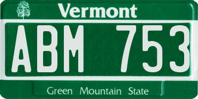 VT license plate ABM753