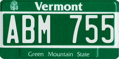 VT license plate ABM755