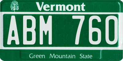 VT license plate ABM760