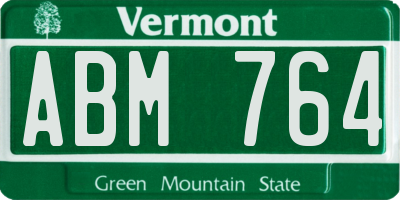 VT license plate ABM764