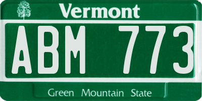 VT license plate ABM773