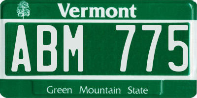 VT license plate ABM775