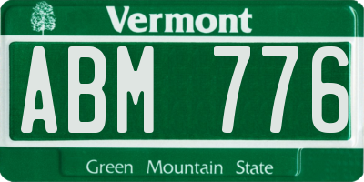 VT license plate ABM776