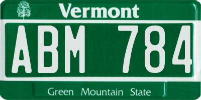 VT license plate ABM784