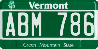 VT license plate ABM786