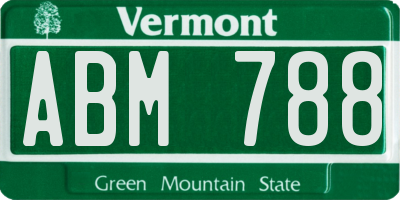 VT license plate ABM788