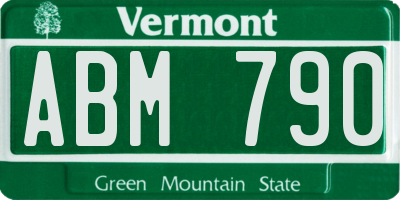 VT license plate ABM790