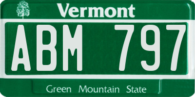 VT license plate ABM797