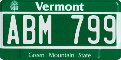 VT license plate ABM799