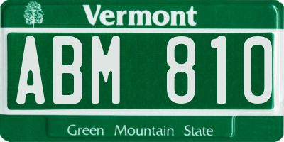 VT license plate ABM810