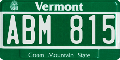 VT license plate ABM815