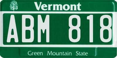 VT license plate ABM818