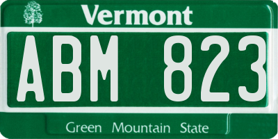 VT license plate ABM823