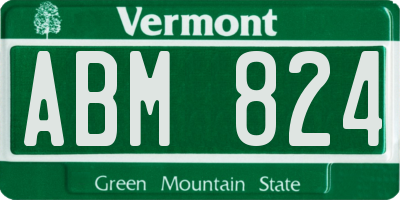 VT license plate ABM824