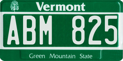 VT license plate ABM825