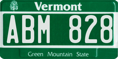 VT license plate ABM828