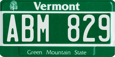 VT license plate ABM829