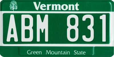 VT license plate ABM831