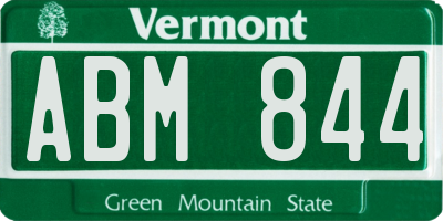 VT license plate ABM844