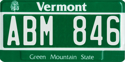 VT license plate ABM846