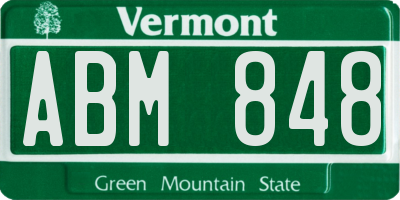 VT license plate ABM848