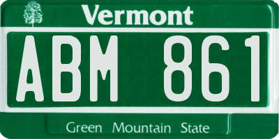 VT license plate ABM861