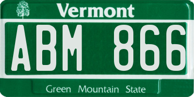 VT license plate ABM866