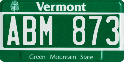 VT license plate ABM873