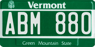 VT license plate ABM880