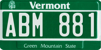 VT license plate ABM881