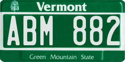 VT license plate ABM882