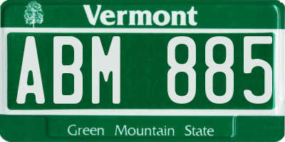 VT license plate ABM885