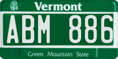 VT license plate ABM886