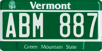 VT license plate ABM887