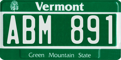 VT license plate ABM891