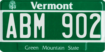 VT license plate ABM902