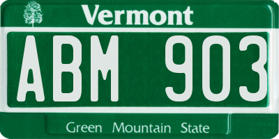 VT license plate ABM903