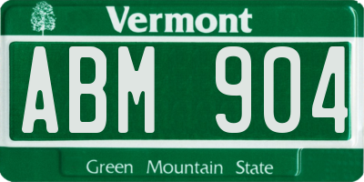 VT license plate ABM904