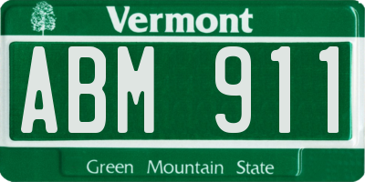 VT license plate ABM911